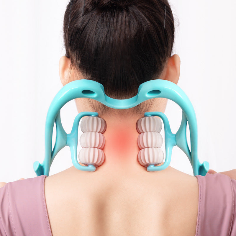 Manual Six-Wheel Neck Massager Roller Tool