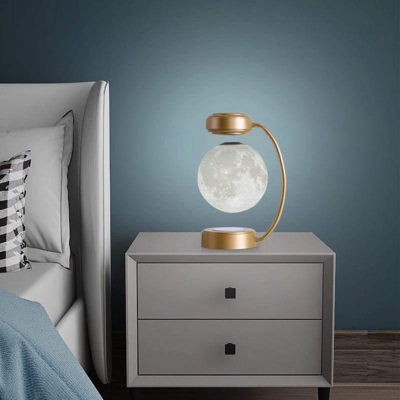 3D LED Moon Night Light Wireless Magnetic Rotating Ball Lamp