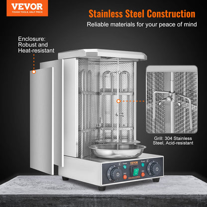 13 lb Electric Shawarma & Gyro Rotisserie with Dual Burners – view 5