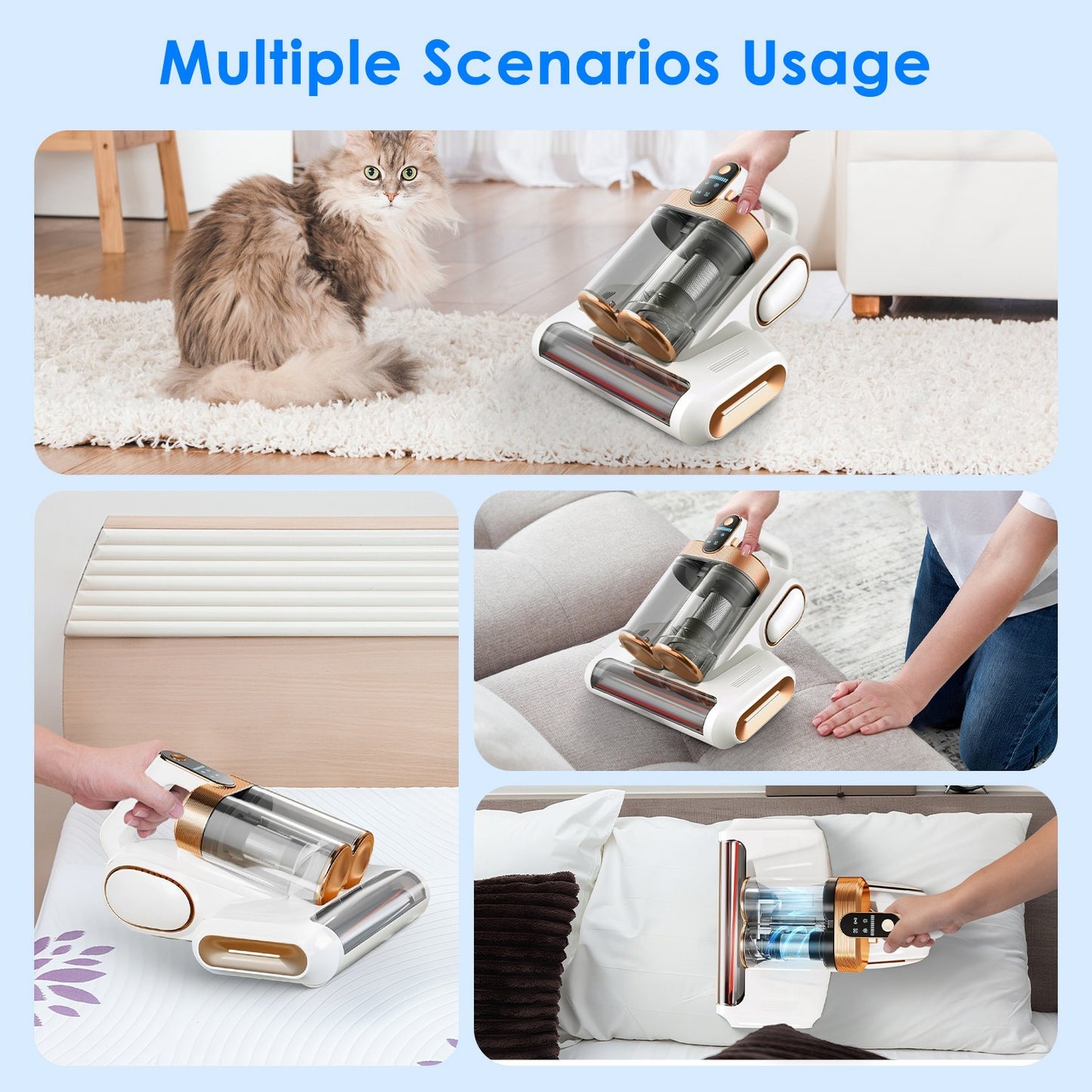 Handheld Mattress Vacuum Cleaner with UV Light & Powerful Suction
