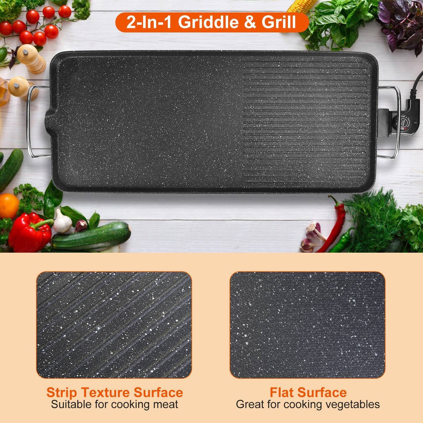 Electric BBQ Tabletop Grill for Indoor & Outdoor