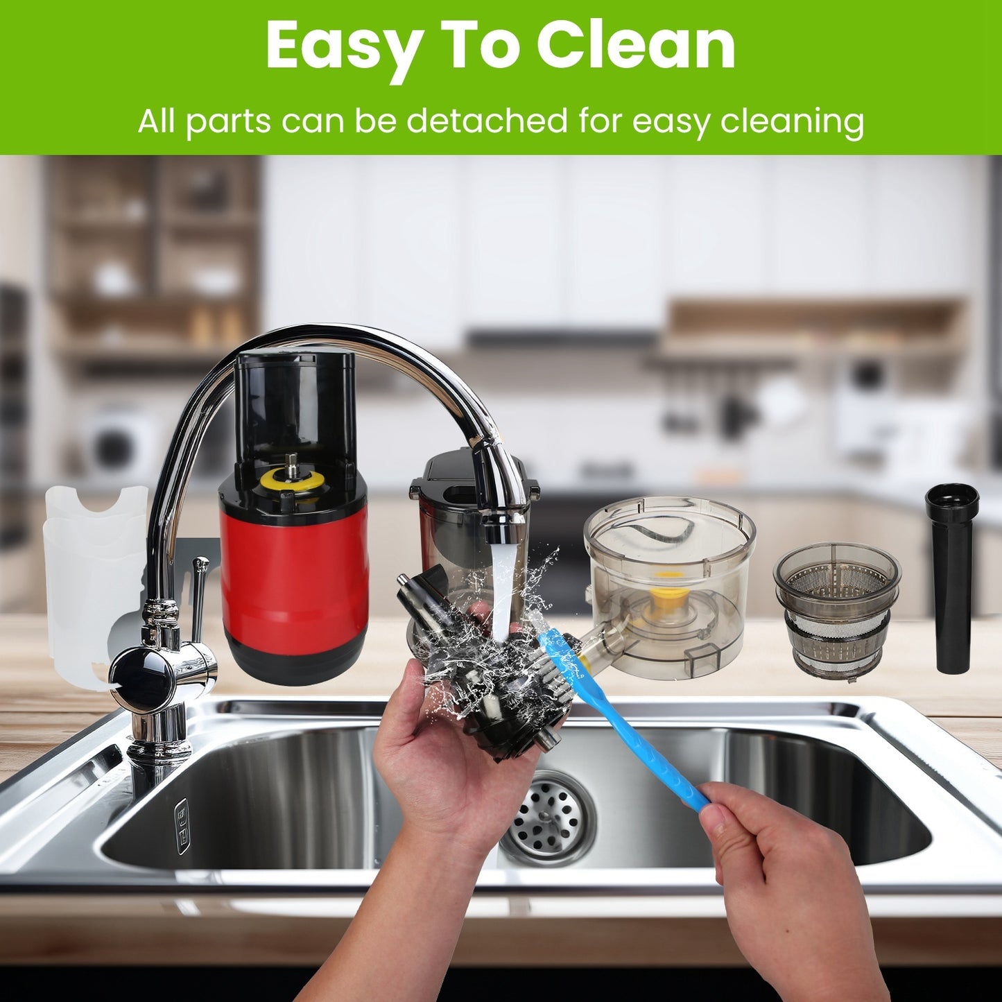 Electric Cold Press Juicer with Reverse Function