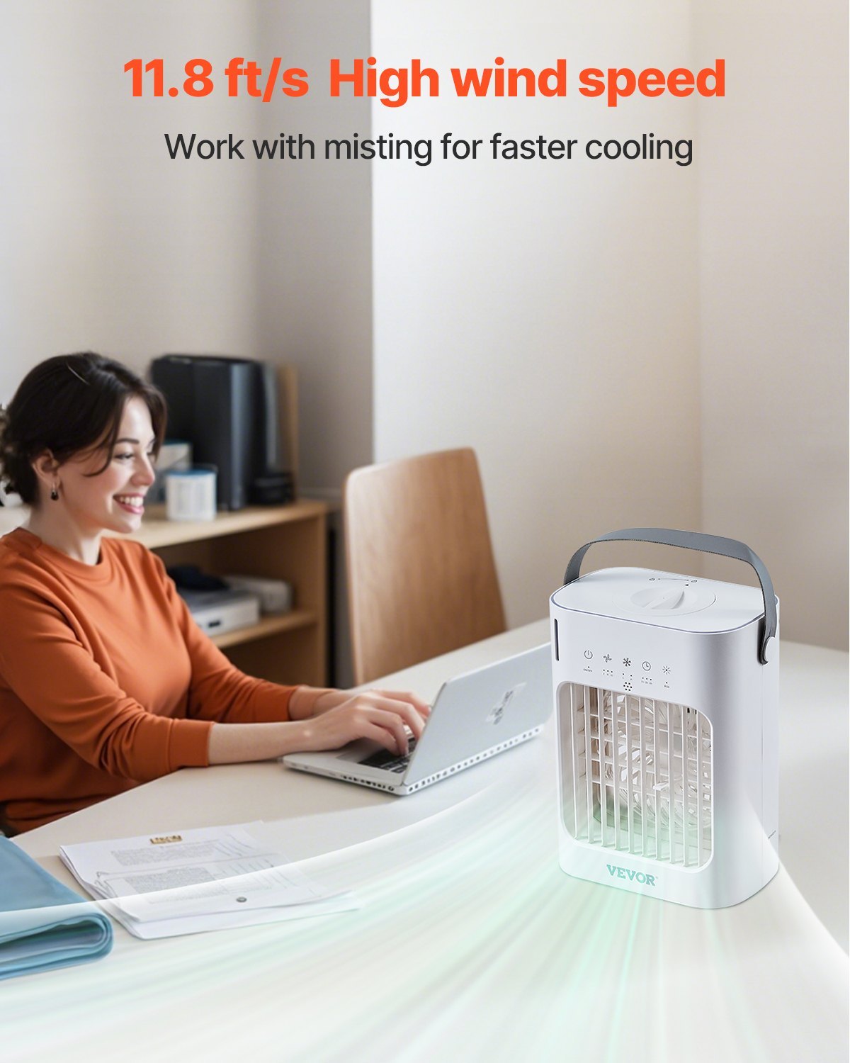 Portable Air Conditioner 4-in-1 Evaporative Air Cooler 700ml Water Tank