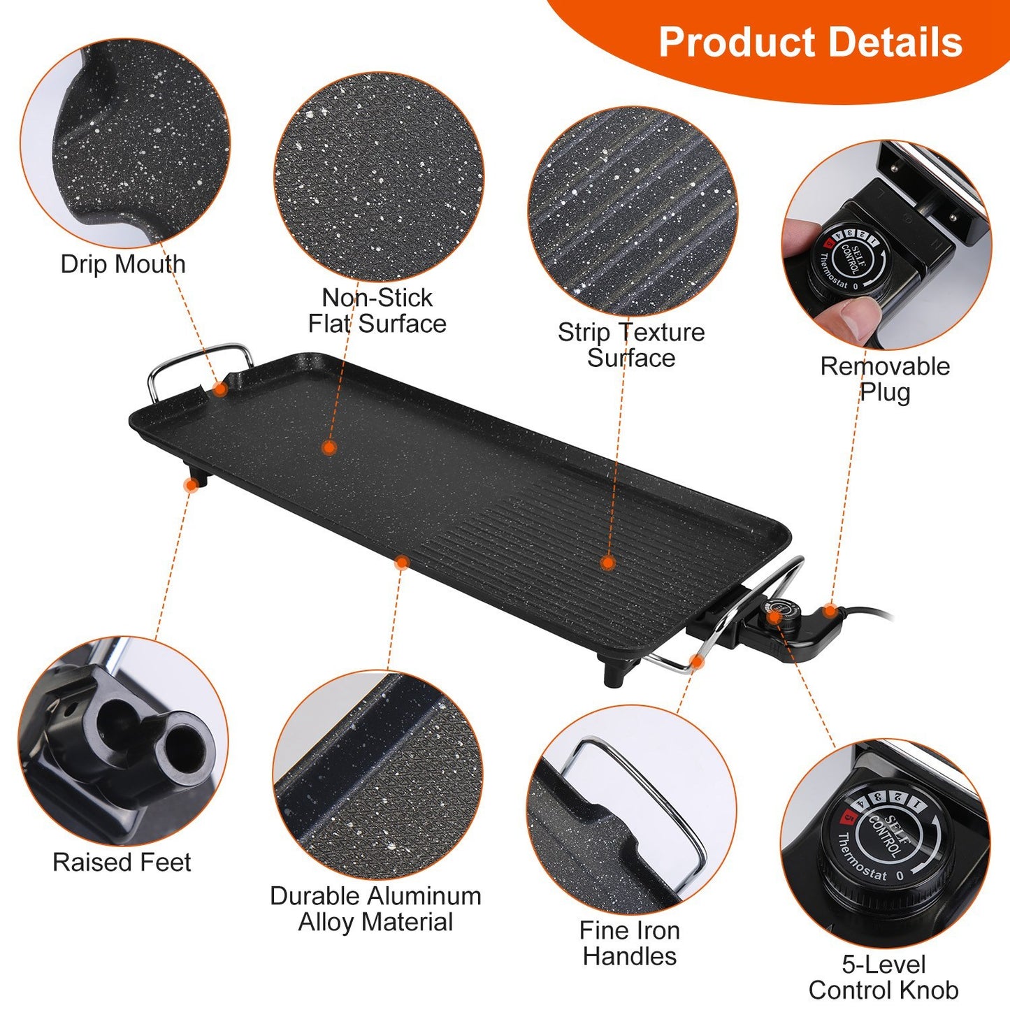 Electric BBQ Tabletop Grill for Indoor & Outdoor