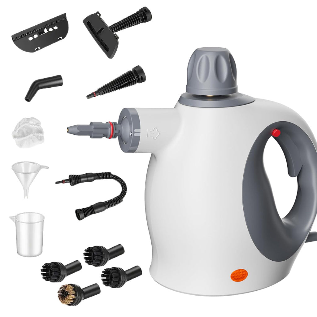 Handheld Steam Cleaner With Safety Lock, 500 Ml Large Water Tank 12 Piece Accessory Set Deep Cleaning Multiple Surfaces For Kitchen, Bathroom, Car,  OffWhite