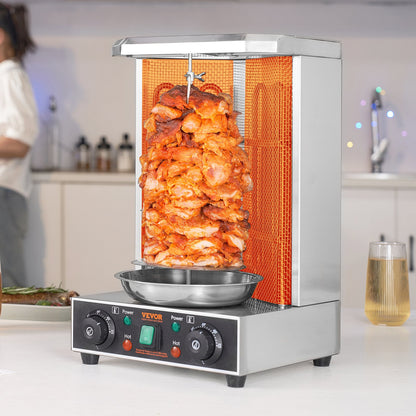 13 lb Electric Shawarma & Gyro Rotisserie with Dual Burners – view 3