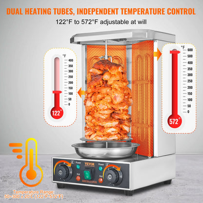 13 lb Electric Shawarma & Gyro Rotisserie with Dual Burners – view 4