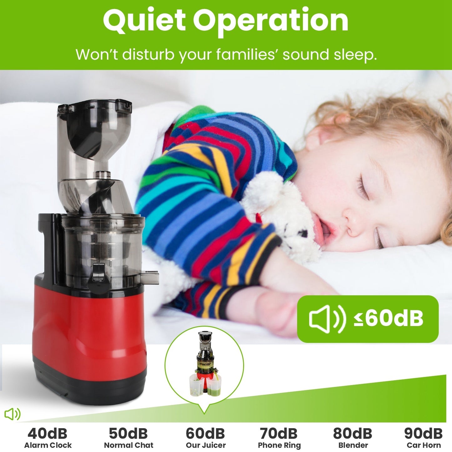 Electric Cold Press Juicer with Reverse Function