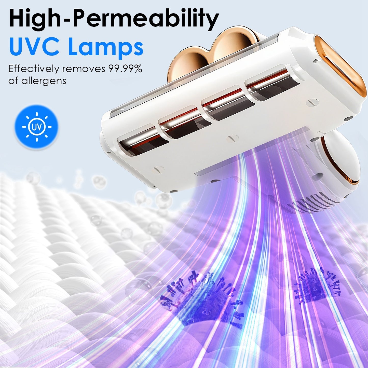 Handheld Mattress Vacuum Cleaner with UV Light & Powerful Suction