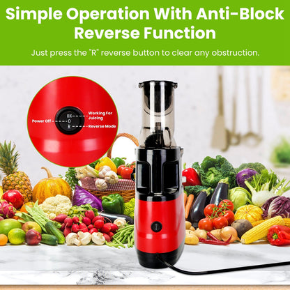 Electric Cold Press Juicer with Reverse Function