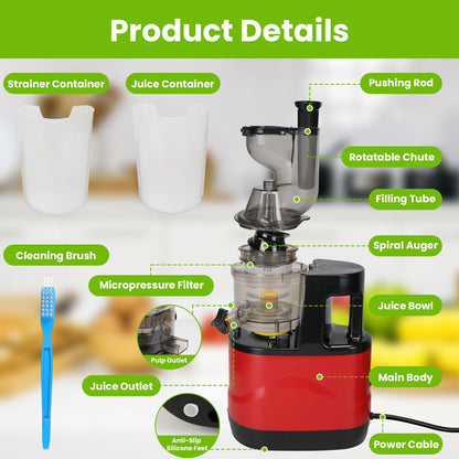 Electric Cold Press Juicer with Reverse Function