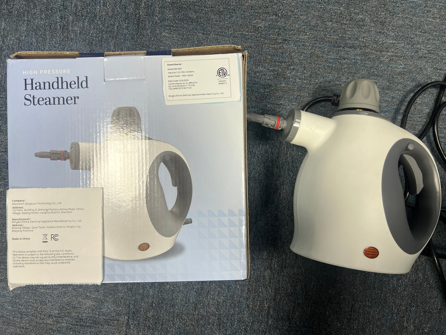 Handheld Steam Cleaner With Safety Lock, 500 Ml Large Water Tank 12 Piece Accessory Set Deep Cleaning Multiple Surfaces For Kitchen, Bathroom, Car,  OffWhite