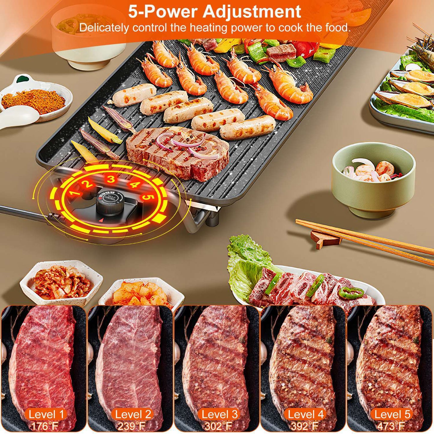 Electric BBQ Tabletop Grill for Indoor & Outdoor