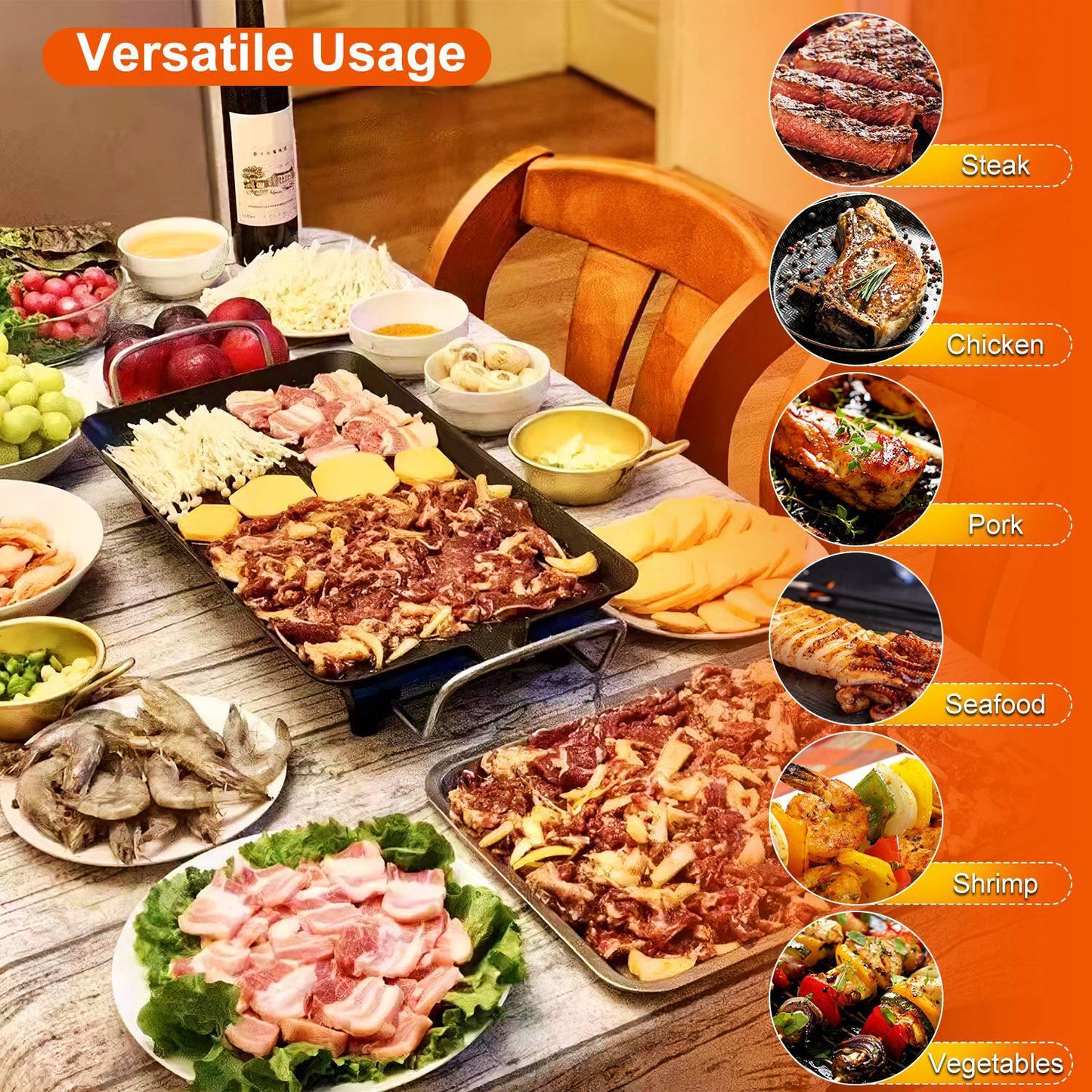 Electric BBQ Tabletop Grill for Indoor & Outdoor
