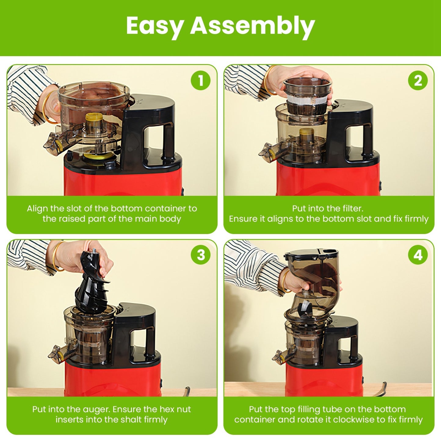 Electric Cold Press Juicer with Reverse Function