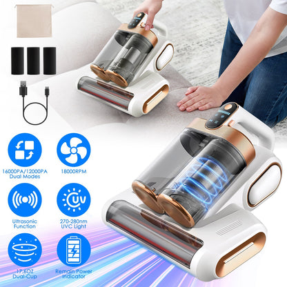 Handheld Mattress Vacuum Cleaner with UV Light & Powerful Suction