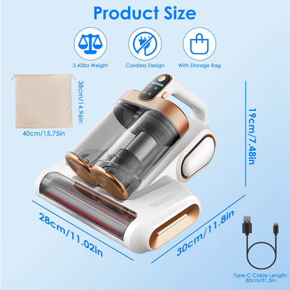 Handheld Mattress Vacuum Cleaner with UV Light & Powerful Suction