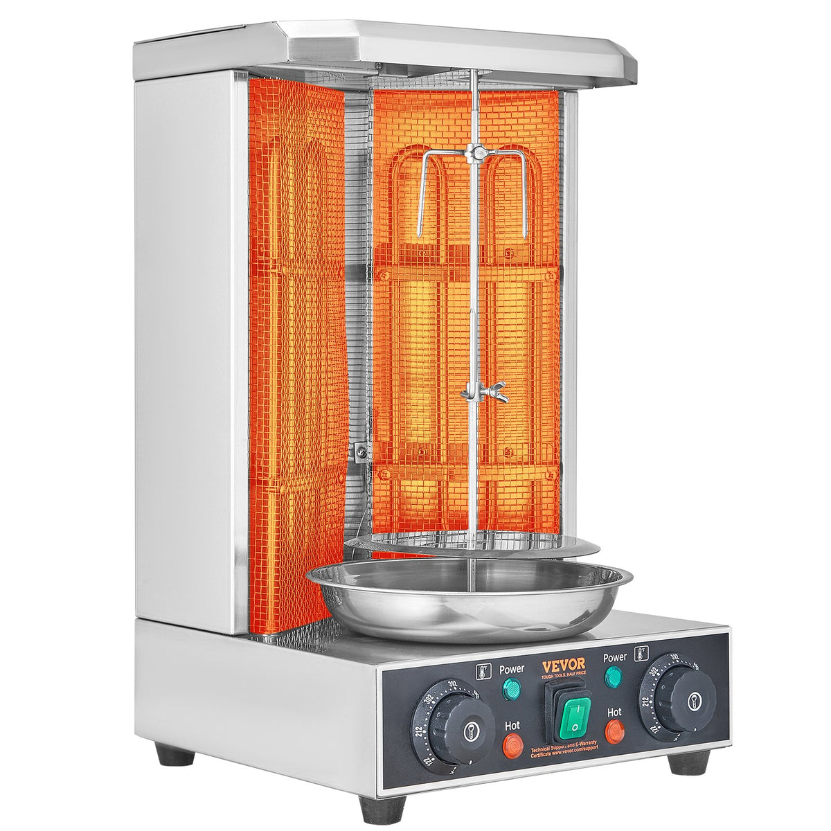 13 lb Electric Shawarma & Gyro Rotisserie with Dual Burners