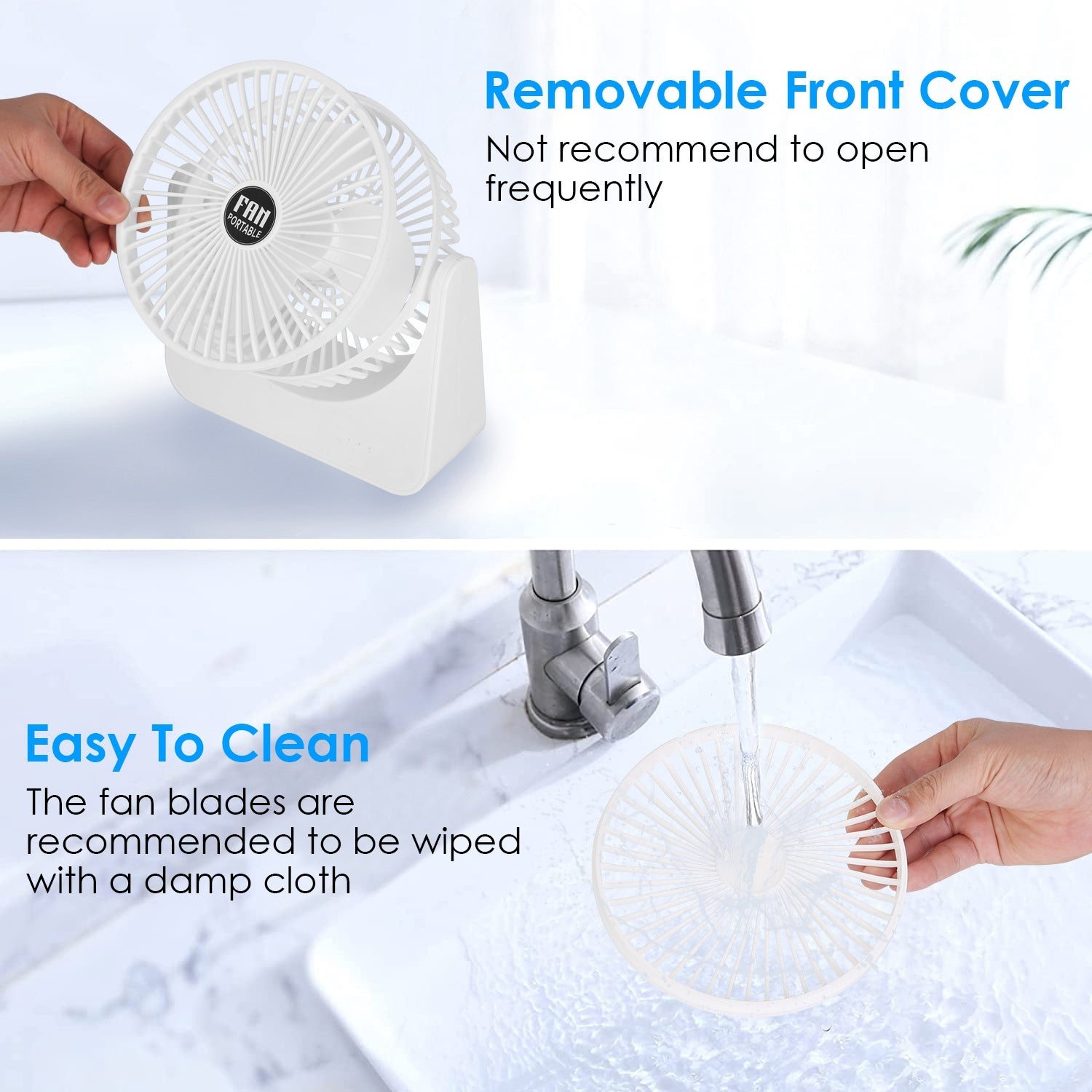 6.5in Desk Fan USB Powered 2 Speeds Table Cooling Fan Tilt Quiet Desktop Fan For Bedroom Office